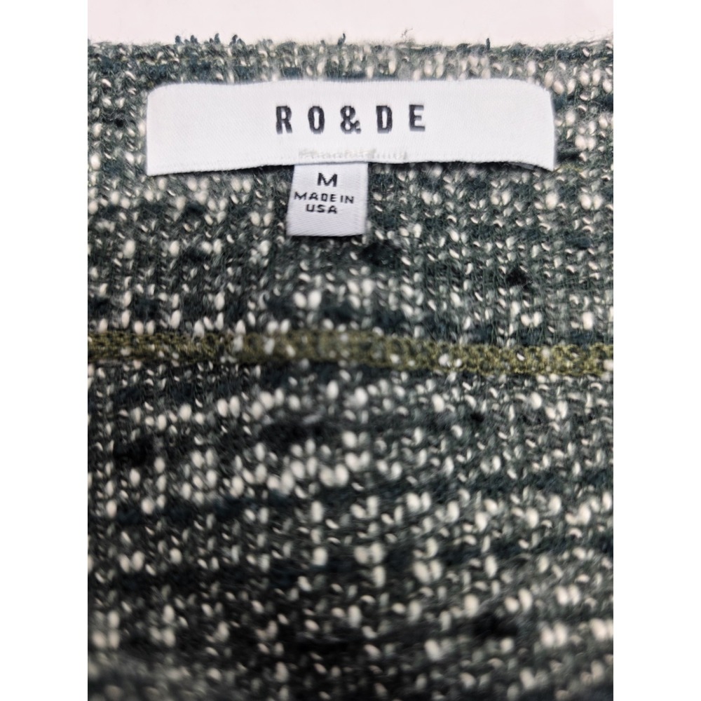 RO&DE Textured Marled Knit Tunic Top Size M Made in USA Green Henley Lagenlook - Picture 7 of 10